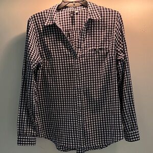 Kut from the Kloth Navy and White Plaid Shirt